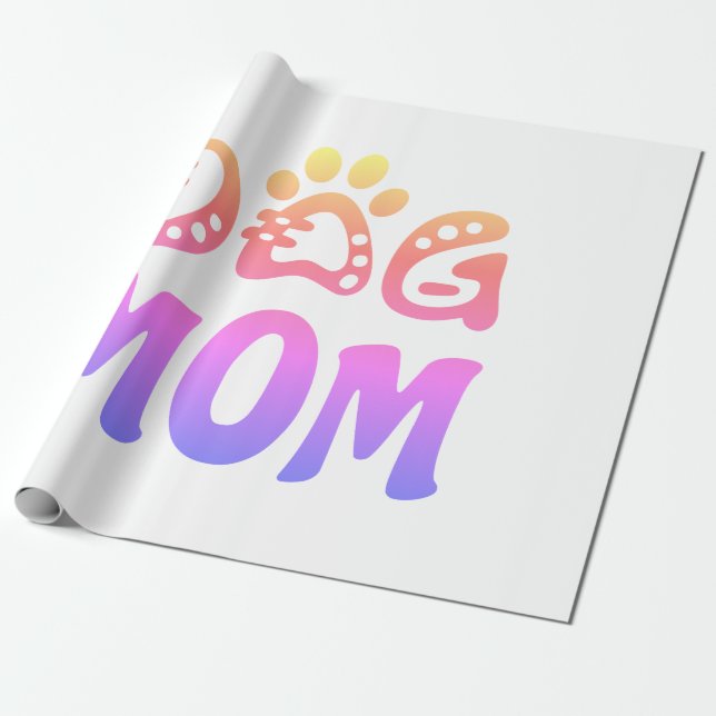 Dog Mom Wrapping Paper (Unrolled)