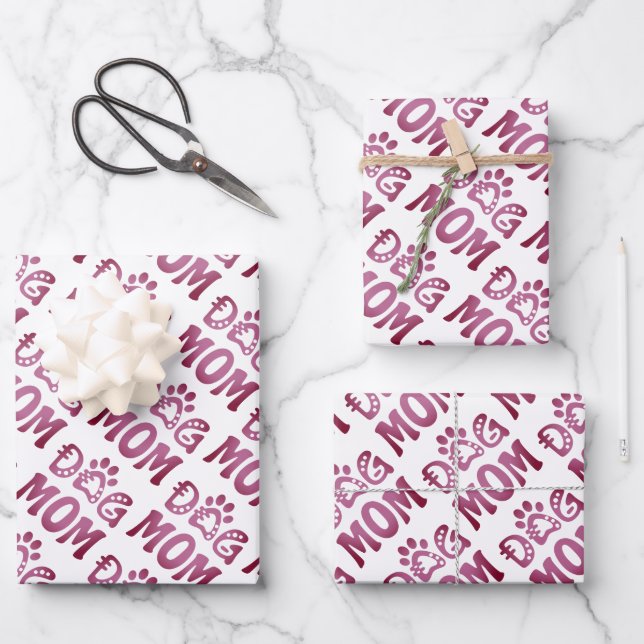 Dog Mom Wrapping Paper Sheets (Front)