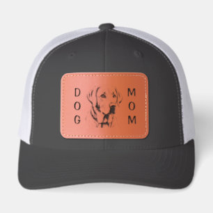 Dog Mom Yellow Labrador Retriever Pet Lab Owner Leather Patch Hat