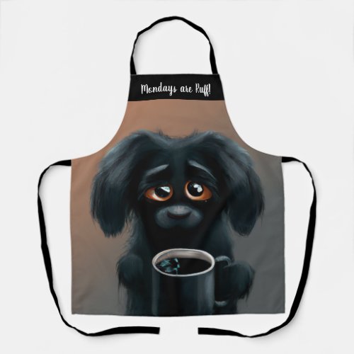 Dog Monster Mondays Are RUFF Personalized Text Apron