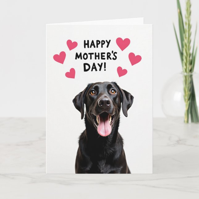 Dog Mothers Day Hearts Design Card (Front)