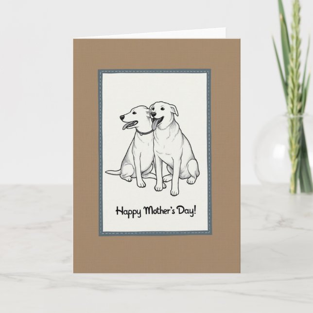 Dog Mothers Day Sketch Art Card (Front)