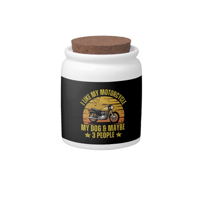 Dog Motorcycle Candy Jar (Front)