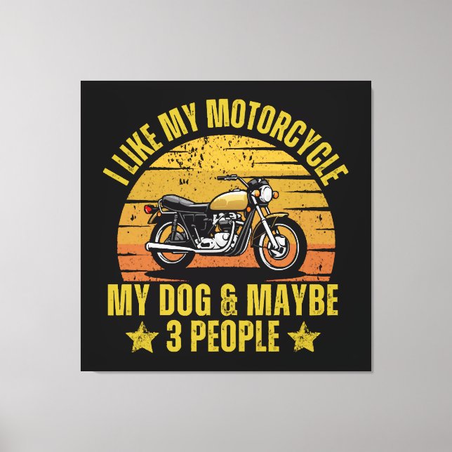 Dog Motorcycle Canvas Print (Front)