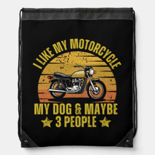 Dog Motorcycle Drawstring Bag