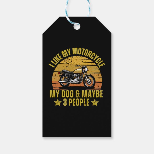 Dog Motorcycle Gift Tags (Back)