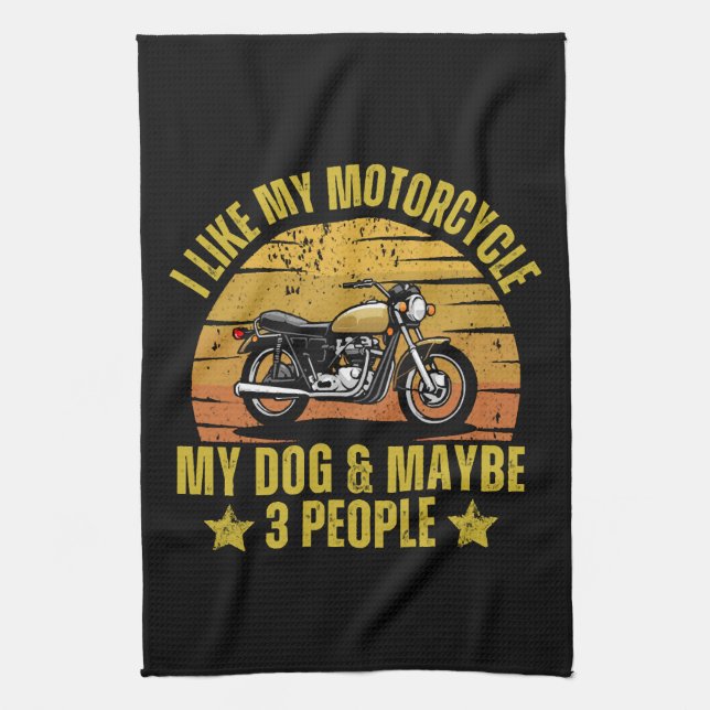 Dog Motorcycle Kitchen Towel (Vertical)