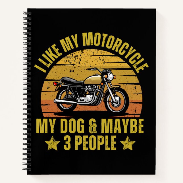 Dog Motorcycle Notebook (Front)