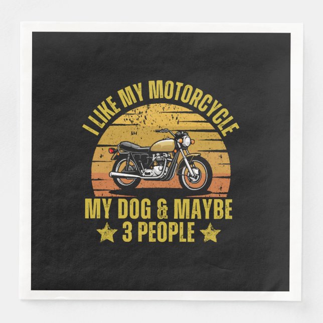 Dog Motorcycle Paper Dinner Napkins (Front)