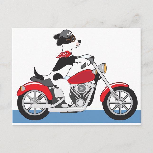Dog Motorcycle Postcard (Front)