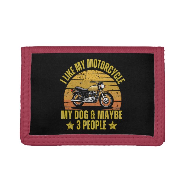 Dog Motorcycle Trifold Wallet (Front)