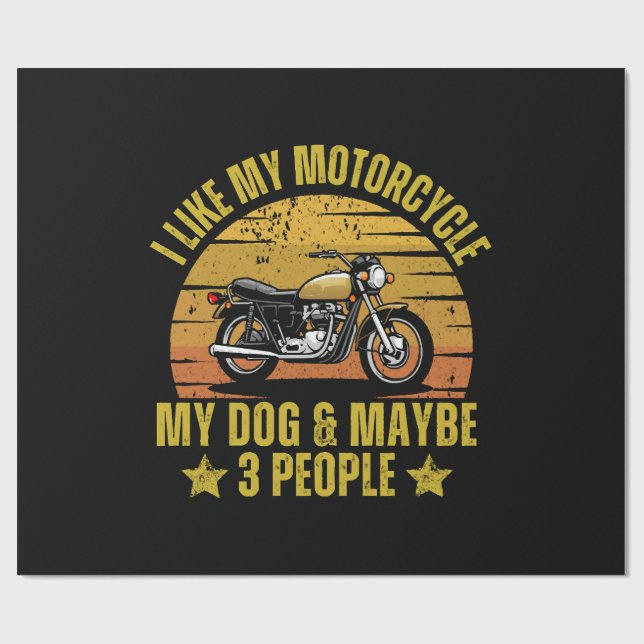 Dog Motorcycle Wrapping Paper (Flat)