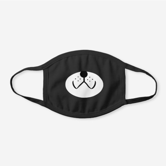 Dog Mouth Black Cotton Face Mask (Front)