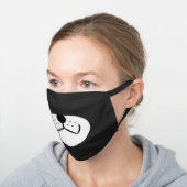 Dog Mouth Black Cotton Face Mask (Angled)