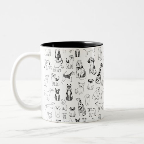 Dog Mug _ dog lover mug black and white dog desig