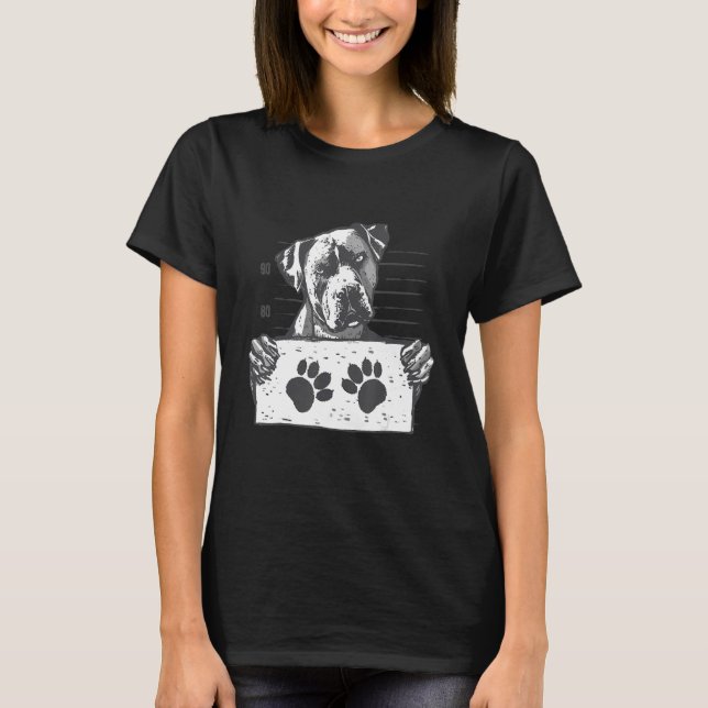 Dog Mugshot Prison   T-Shirt (Front)