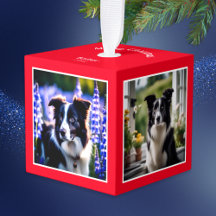 Dog Multi Photo Red Christmas