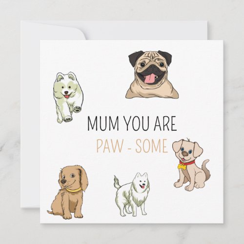 Dog mum mothers day card