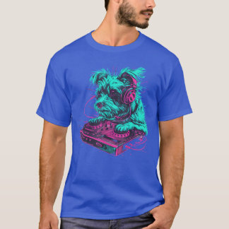 Dog Music DJ Artwork EDM Beatmakerechnourntable DJ T-Shirt