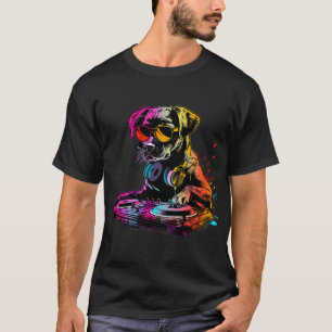 Dog Music DJ Turntable DJ Dog Artwork EDM Beatmake T-Shirt