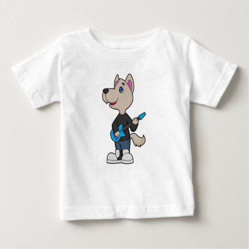 Dog Musician Guitar Music Baby T_Shirt