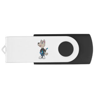 Dog Musician Guitar Music Flash Drive