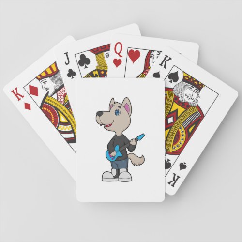 Dog Musician Guitar Music Poker Cards