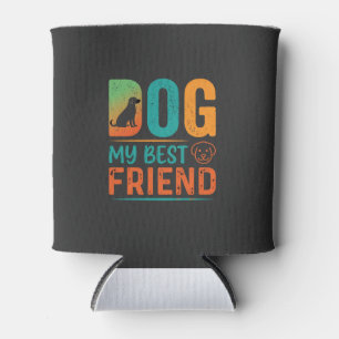 Dog My Best Friend Retro Design Can Cooler