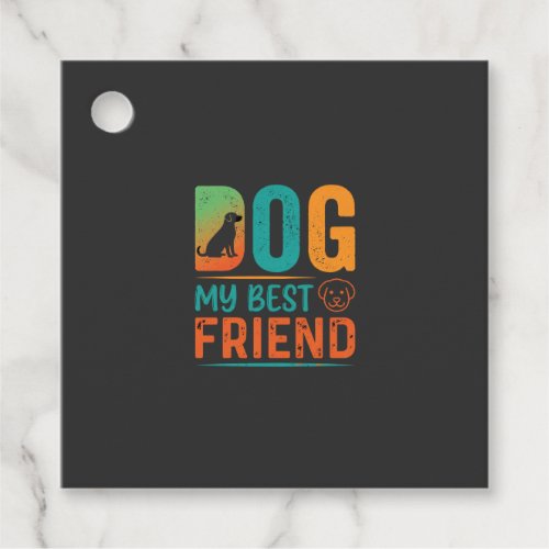 Dog My Best Friend Retro Design Favor Tags