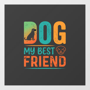 Dog My Best Friend Retro Design Floor Decals