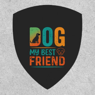 Dog My Best Friend Retro Design Patch