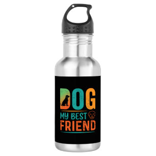 Dog My Best Friend Retro Design Stainless Steel Water Bottle