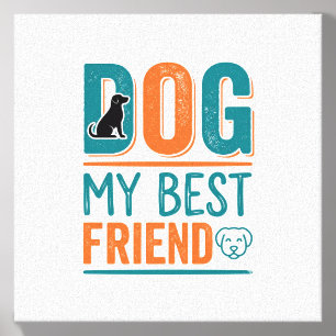 Dog My Best Friend Vintage Dog Lover Shirt Design_ Canvas Photo Tile