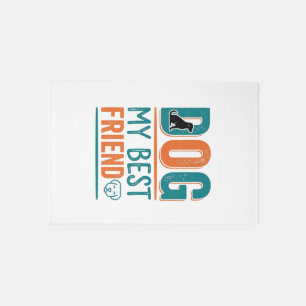 Dog My Best Friend Vintage Dog Lover Shirt Design_ Rug