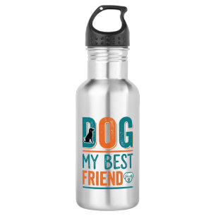 Dog My Best Friend Vintage Dog Lover Shirt Design_ Stainless Steel Water Bottle