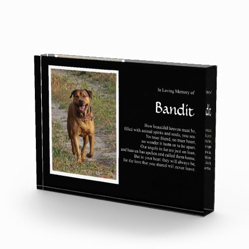 Dog Name and Photo Memorial