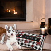 Black and white on sale check dog bed