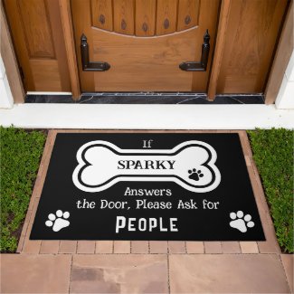 Dog Name | Funny Black and White Pawprint