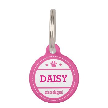 Dog Name Microchipped Call My People Pet Name Tag by INAVstudio at Zazzle