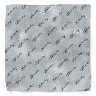 Dog Name Pattern Script Abstract Grey  Bandana