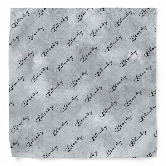 Dog Name Pattern Script Abstract Grey  Bandana (Front)