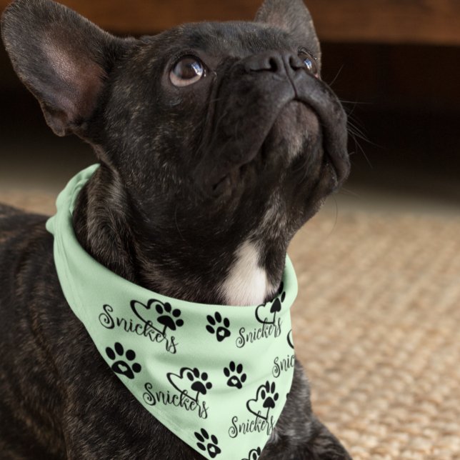 Dog Name Personalized Heart Paw  Bandana (Creator Uploaded)