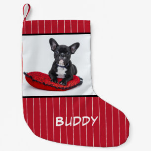 Dog Name Photo Personalized Bulldog Puppy Small Christmas Stocking
