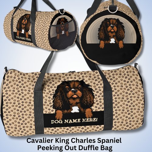 Dog Name Your Name Cavalier King Charles Spaniel Duffle Bag