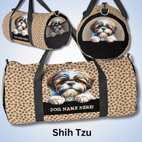 Dog Name Your Name Shih Tzu Duffle Bag