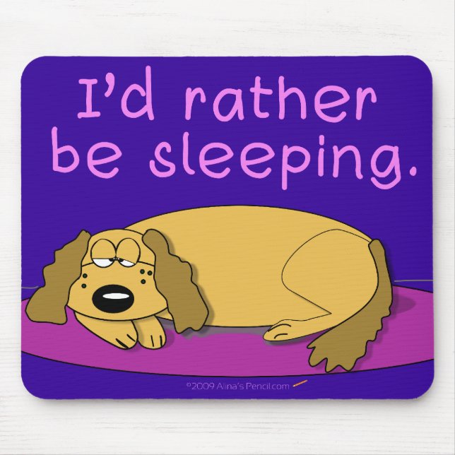 Dog Nap Mousepad (navy) (Front)