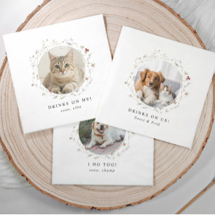 Dog Napkins Drinks on Us Elegant Wedding