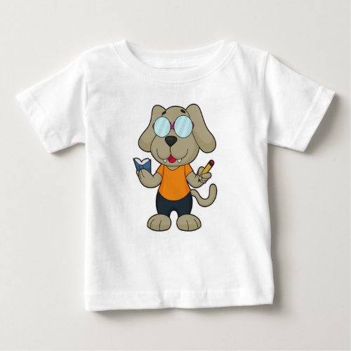 Dog Nerd Book Glasses Baby T_Shirt