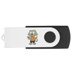 Dog Nerd Book Glasses Flash Drive