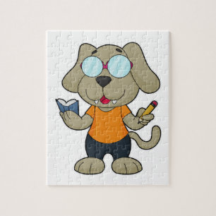 Dog Nerd Book Glasses Jigsaw Puzzle